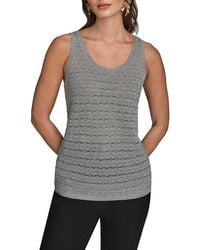 Donna Karan - Metallic Sweater Tank - Lyst