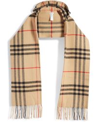 Burberry - Archive Check Wool & Cashmere Fringe Scarf - Lyst
