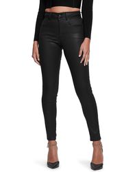 Guess - Shape Up Coated High Waist Straight Leg Jeans - Lyst