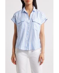 Beach Lunch Lounge - Kaiana Stripe Short Sleeve Button-Up Shirt - Lyst