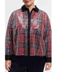 Foxcroft - Marina Sequin Button-Up Shirt - Lyst