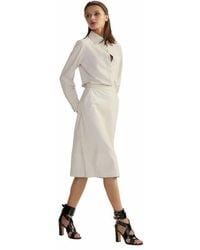 Cynthia Rowley - Leather Midi Skirt - Lyst