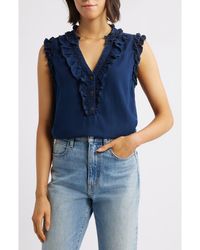 Wit & Wisdom - Ruffle Accent Sleeveless Top - Lyst