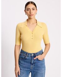 Albaray - Button-Front Collard Knit Top - Lyst