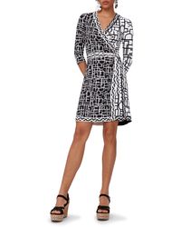 Diane von Furstenberg - Hera Logo Print Wrap Dress - Lyst