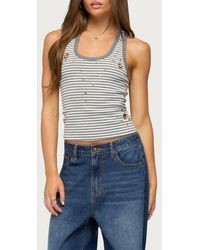 Edikted - Sindy Stud & Grommet Stripe Racerback Tank - Lyst