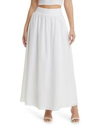 Wayf - Catalina Embroidered Eyelet Cotton Maxi Skirt - Lyst