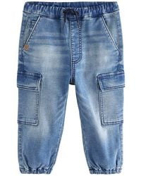 Next - Baggy Jersey Cargo Jeans - Lyst
