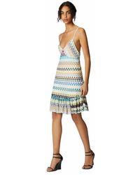 Missoni - Sleeveless Mini Dress With Lace Tiered Skirt - Lyst