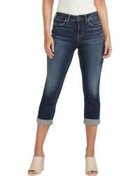 Silver Jeans Co. - Suki Luxe Stretch Curvy Capri Jeans - Lyst