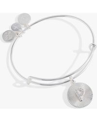 ALEX AND ANI - Pave Starburst Texture Initial Bangle Bracelet - Lyst