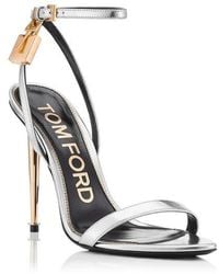 Tom Ford - Padlock Naked Metallic Pointy Toe Sandal - Lyst