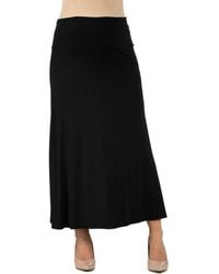 24seven Comfort Apparel - Maternity Elastic Waist Maxi Skirt - Lyst