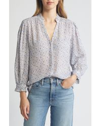 PAIGE - Keyra Floral Print Button-up Top - Lyst