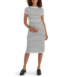 Nom Maternity - Lydia Stripe Knit Maternity Dress - Lyst