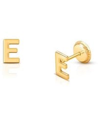 Tiny Blessings - 14K Initial Studs Screw Back Earrings - Lyst
