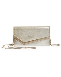 Jimmy Choo - Emmie Glitter Leather Clutch - Lyst