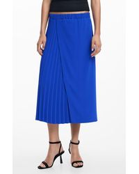Desigual - Pleated Faux Wrap Midi Skirt - Lyst