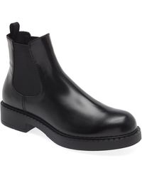 Prada - Brushed Leather Chelsea Boot - Lyst