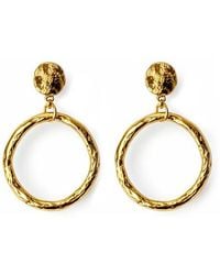 Panacea - Textured Circle Drop Earrings - Lyst