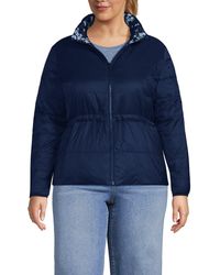 Lands' End - Plus Size Wanderweight Reversible Packable Down Jacket - Lyst