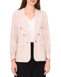 Halogen® - Halogen(r) Ruched Sleeve Double Breasted Blazer - Lyst