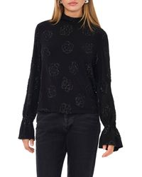 1.STATE - Embellished Open Back Mock Neck Top - Lyst