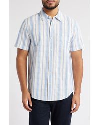 AG Jeans - Aiden Stripe Short Sleeve Button-Up Shirt - Lyst