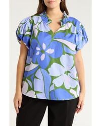 Sugarlips - Dayana Floral Print Puff Sleeve Top - Lyst
