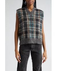 Maison Margiela - X Pendleton Plaid Mohair & Wool Blend V-neck Sweater Vest - Lyst