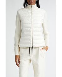 Moncler - Quilted Nylon & Wool Knit Cardigan - Lyst