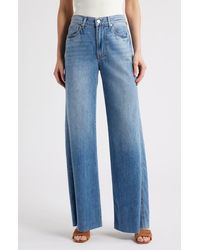 Veronica Beard - Kasey Raw Hem Mid Rise Wide Leg Jeans - Lyst