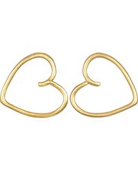 Sequin - Sculpted Heart Stud Earrings - Lyst