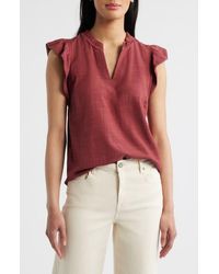 Wit & Wisdom - Flutter Sleeve Jersey Top - Lyst