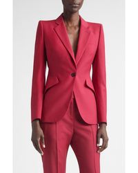 McQueen - Single Breasted Wool & Mohair Jacket - Lyst