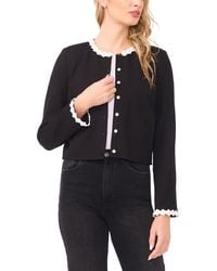 Cece - Faux Pearl Floral Trim Jacket - Lyst