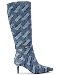 Kurt Geiger - Denim Kensington Flexi Knee-High Boots - Lyst