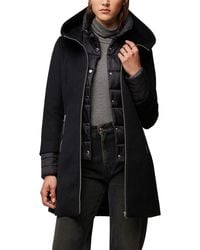 SOIA & KYO - Mixed Media Wool Blend Coat With Quilted Bib Insert - Lyst