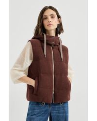 Brunello Cucinelli - Dazzling Cotton English Rib Knit Down Vest - Lyst