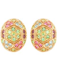 Susan Caplan - 1980S Vintage Crystal Oval Clip-On Earrings - Lyst