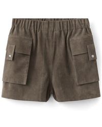 Mango - Suede Shorts - Lyst
