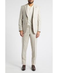 Jack Victor - Mason Contemporary Fit Tan Glen Plaid Super 150S Wool Suit - Lyst