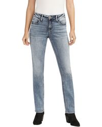 Silver Jeans Co. - Elyse Mid Rise Straight Leg Jeans - Lyst