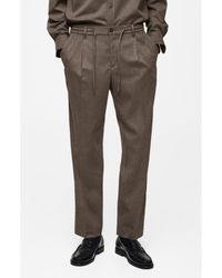Mango - Pleated Regular Fit Flannel Pants - Lyst