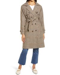halogen belted wool blend coat