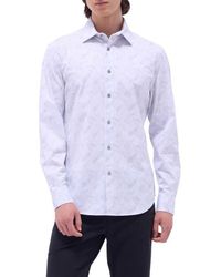 Bugatchi - Jimmy Ooohcotton Leaf Print Button-Up Shirt - Lyst