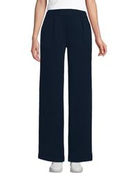 Lands' End - Knit High Rise Pleated Wide Leg Pants - Lyst