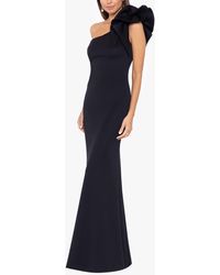 Betsy & Adam - Ruffle One-shoulder Trumpet Gown - Lyst