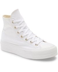 platform converse white and gold