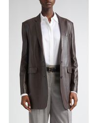 Michael Kors - Leather Boyfreind Blazer - Lyst